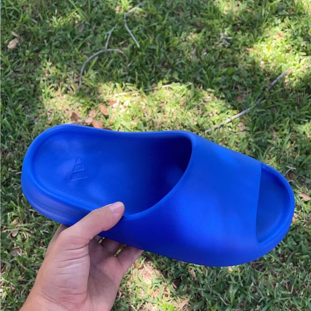 Brand new blue Adidas slides
